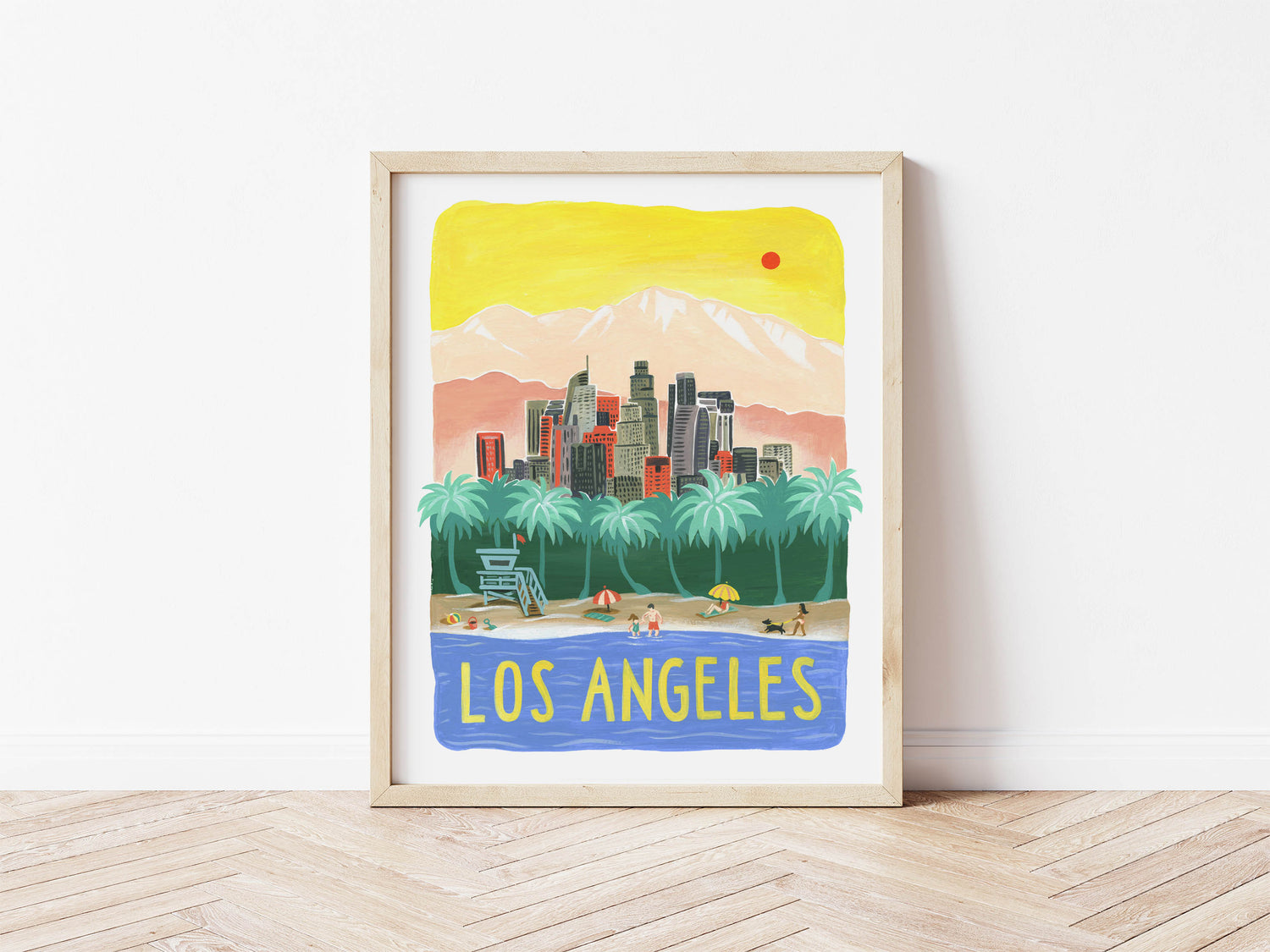 Los Angeles City Skyline Art Print