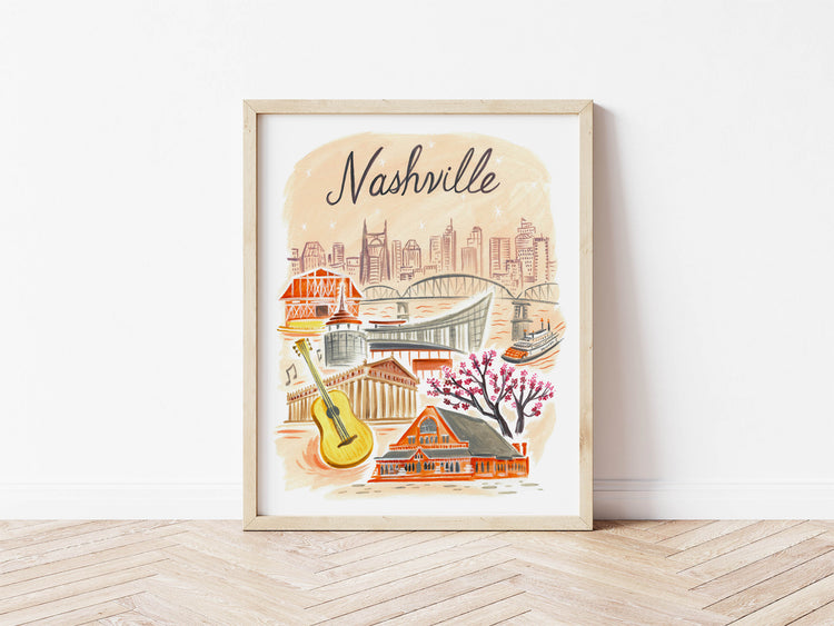 Nashville Tennessee City Skyline Art Print