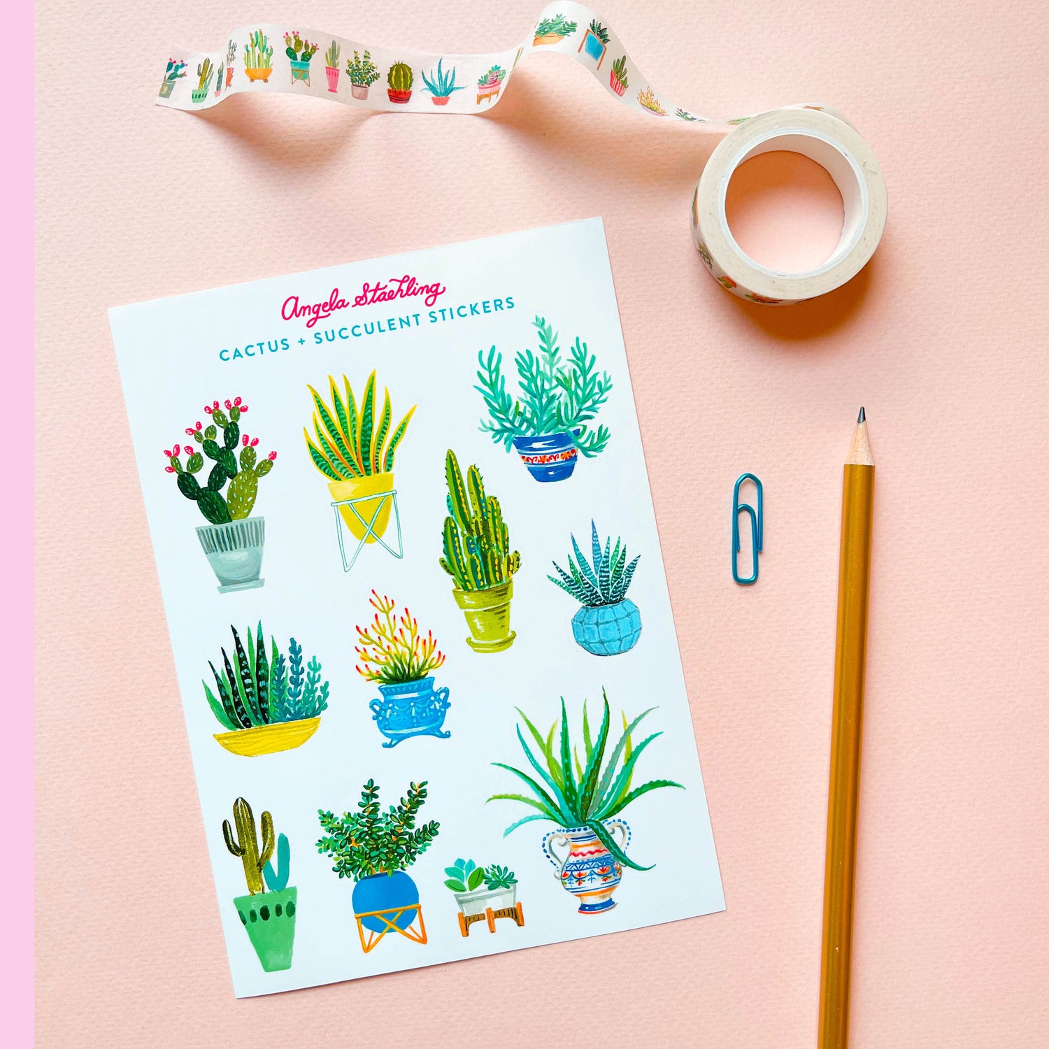 Cactus sticker sheet