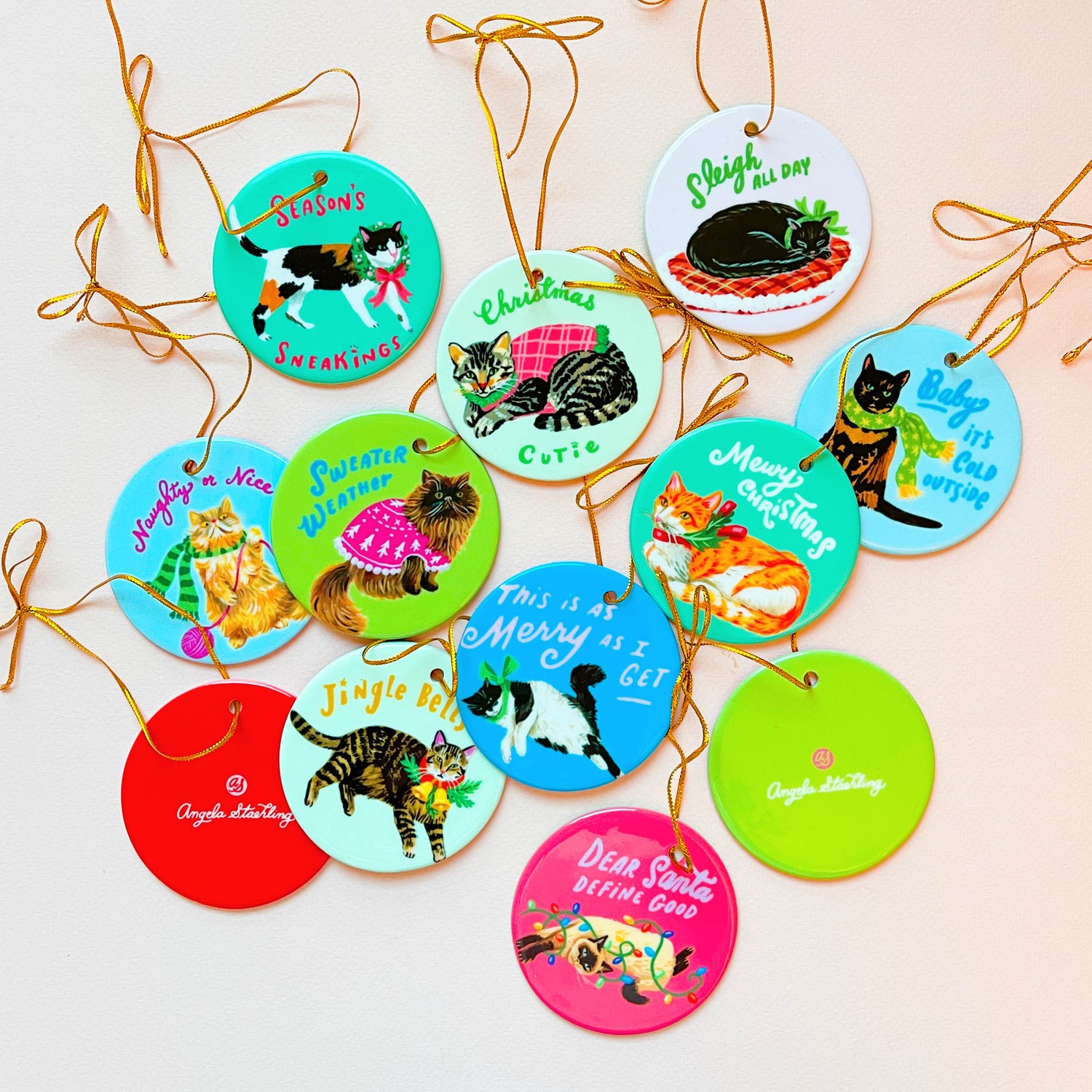 Christmas cat ornaments